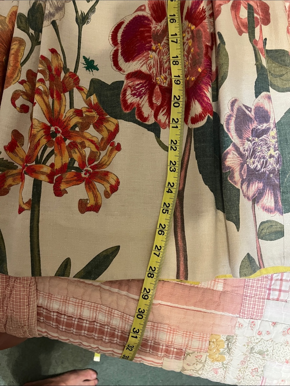 Meadow Rue Cream A-Line Midi Skirt with Multicolor Floral Border - Picture 10 of 10